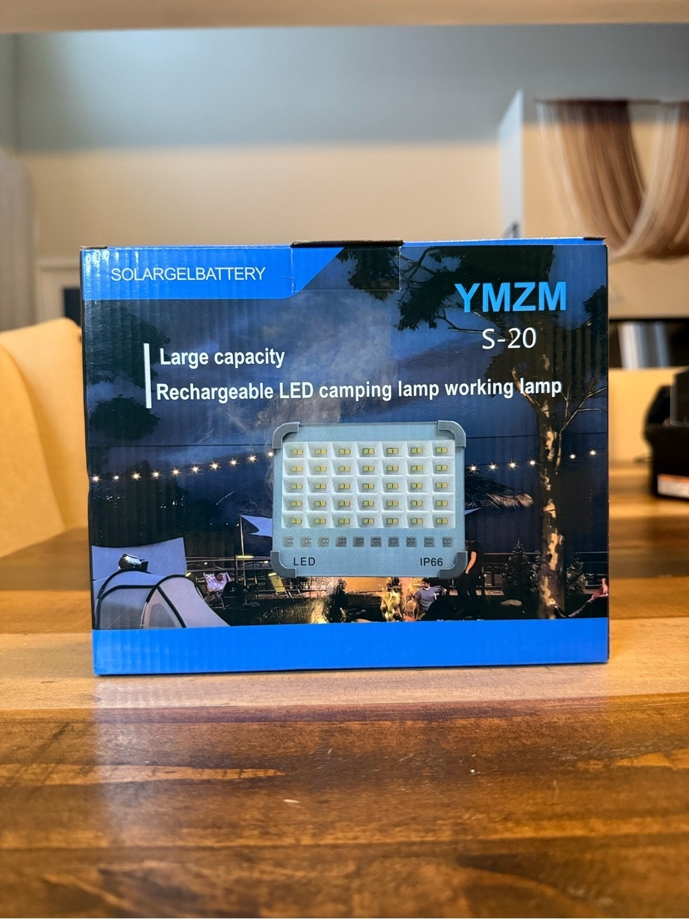 YMZM S-20 LED Rechargeable Solar Lantern Cordless IP66 Camping Lamp